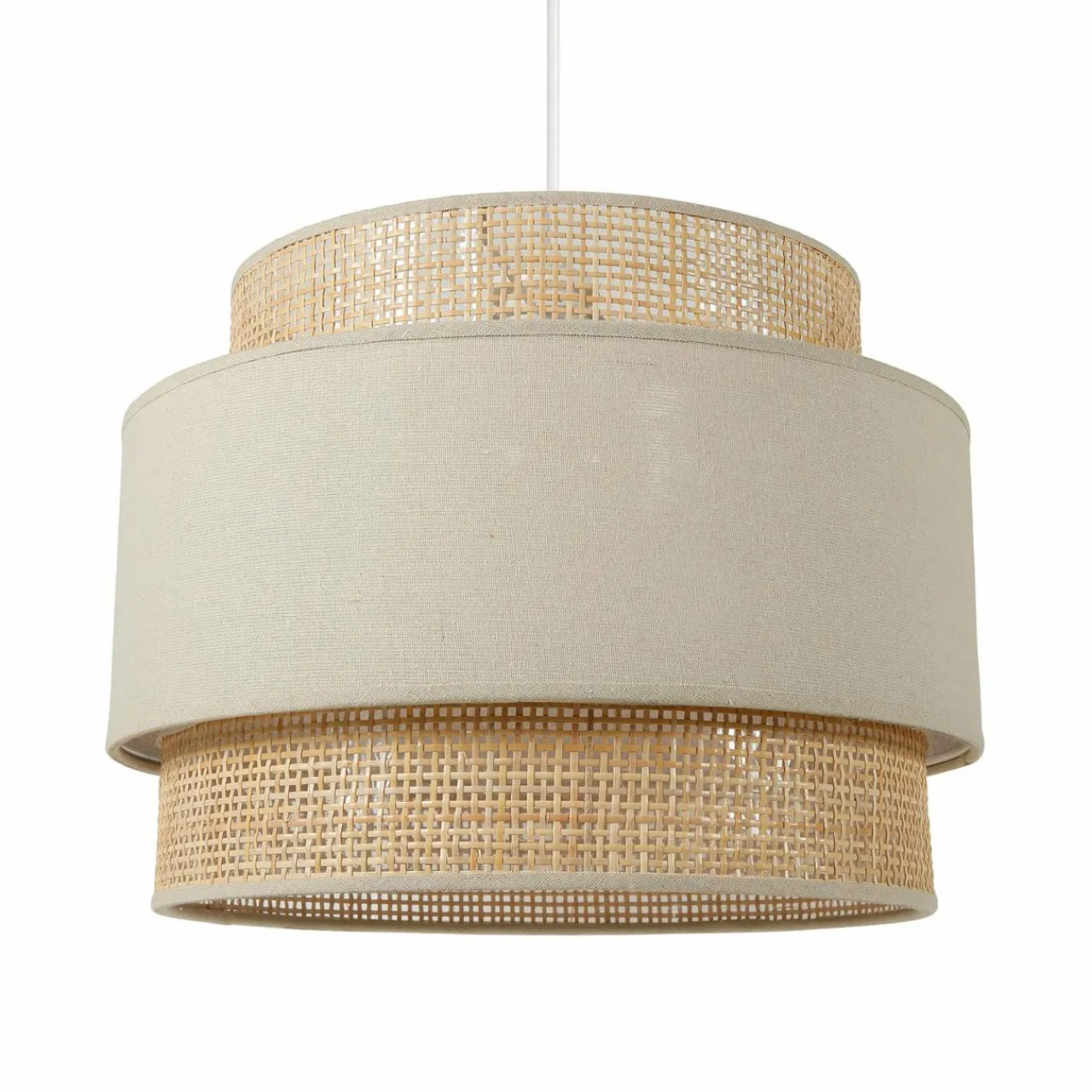 OSTARIA Suspension lumineuse en rotin (D40 cm) Solara Beige New