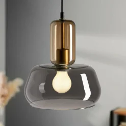 OSTARIA Suspension lumineuse en verre (D24 cm) Dulcia Noir Online