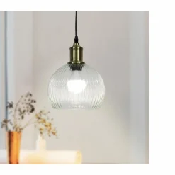 EMINZA Suspension lumineuse en verre (D20 cm) Velden Transparent Hot