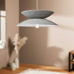 OSTARIA Suspension lumineuse feutre et métal (D46 cm) Nimbus e Gris Hot