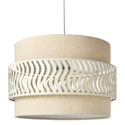 OSTARIA Suspension lumineuse métal et tissu (D34 cm) Oyona Beige Clearance
