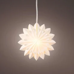 KAEMINGK Suspension lumineuse papier LED (D40 cm) Origami Floralia Blanc
