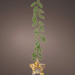 KAEMINGK Suspension lumineuse à piles 15 LED (H20 cm) Sapinette et Etoile Blanc chaud Clearance