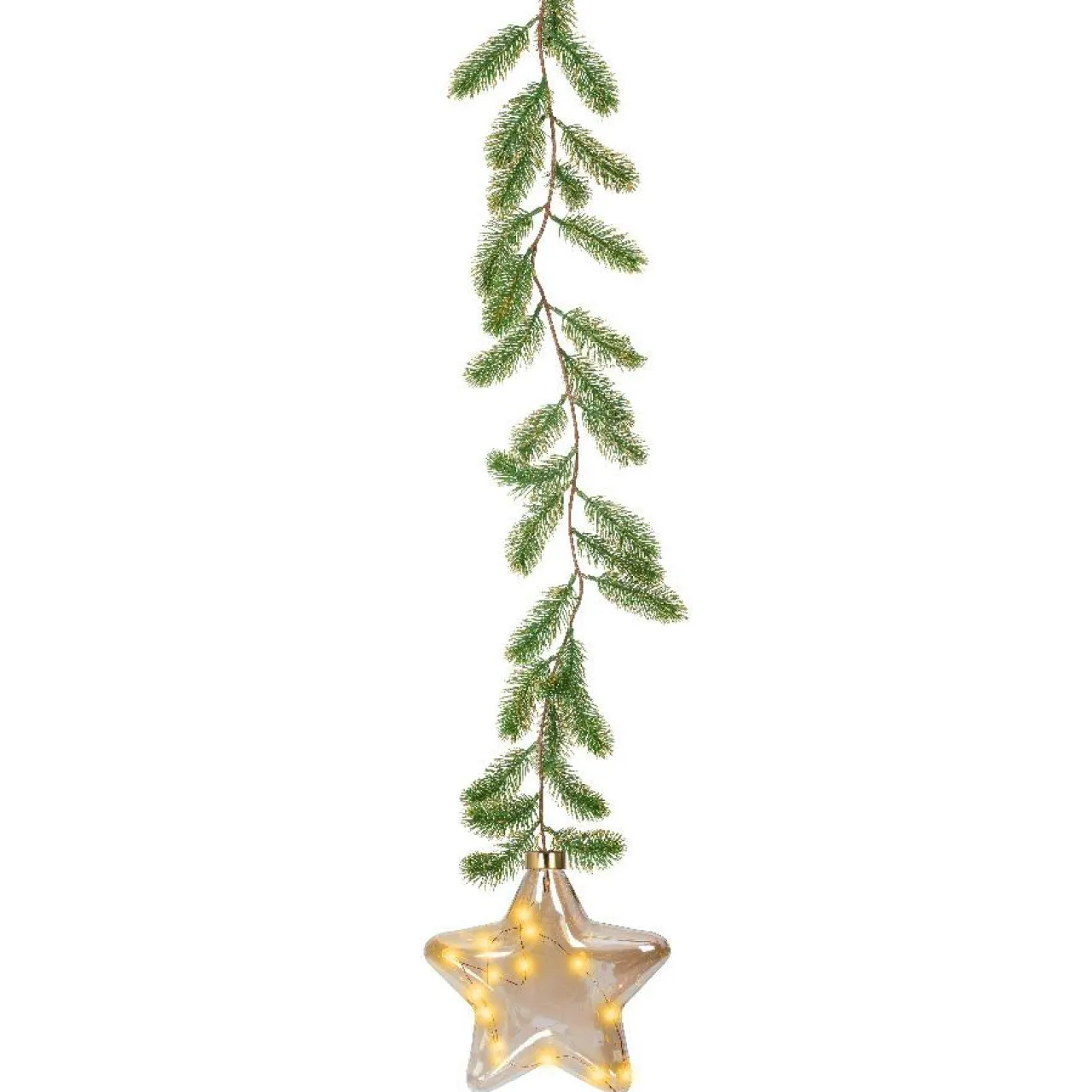KAEMINGK Suspension lumineuse à piles 15 LED (H20 cm) Sapinette et Etoile Blanc chaud Clearance