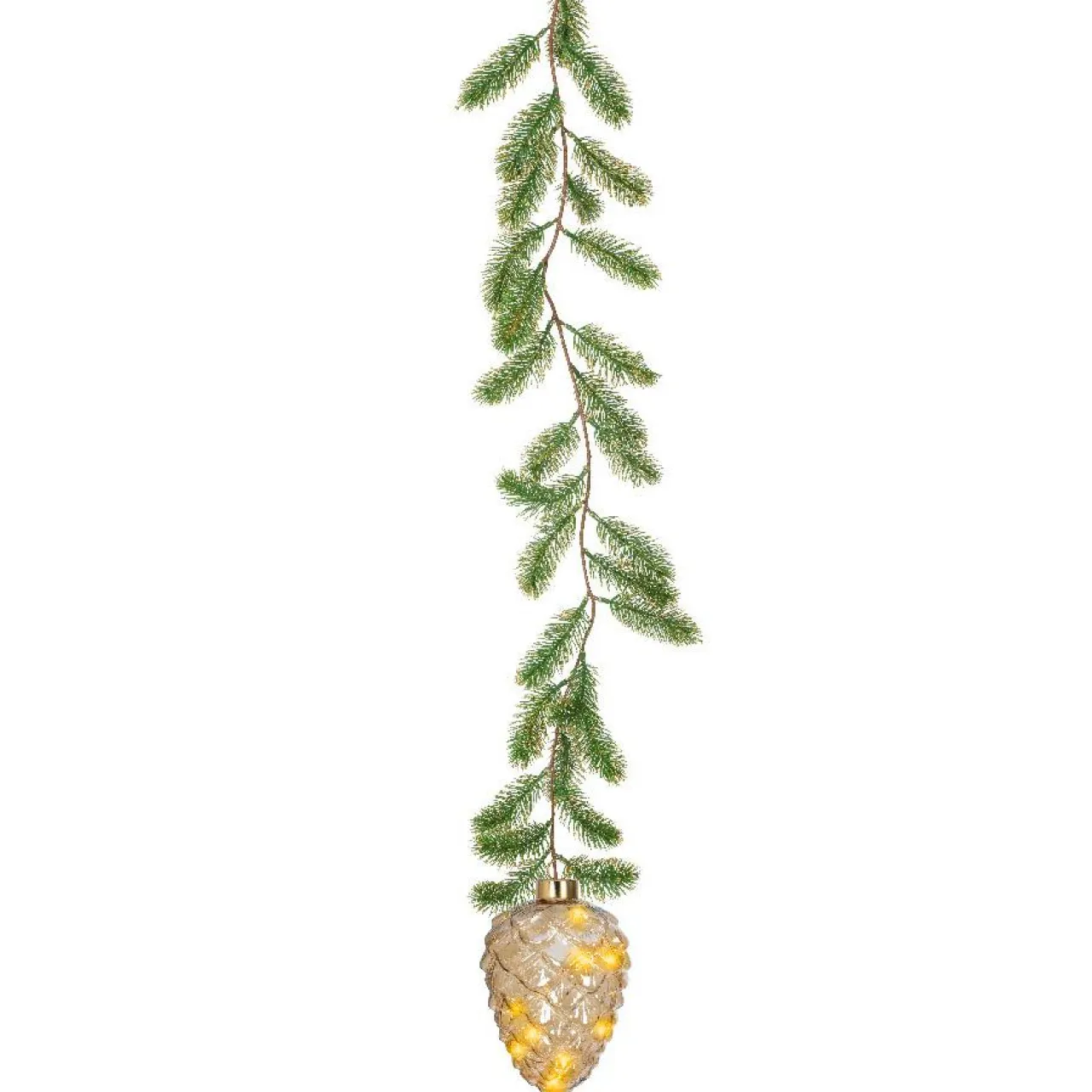 KAEMINGK Suspension lumineuse à piles 15 LED (H21 cm) Sapinette et Pomme de pin Blanc chaud Clearance
