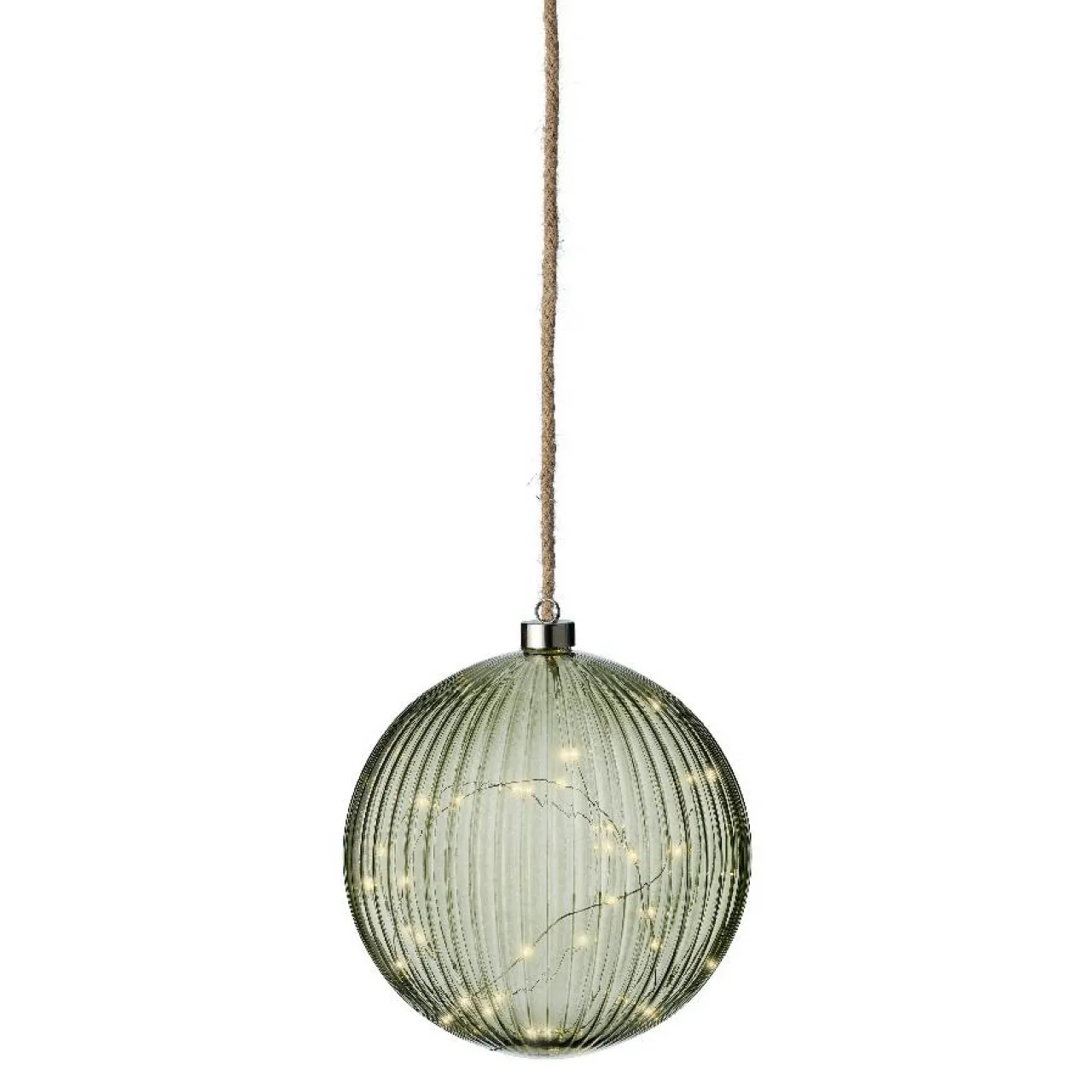 KAEMINGK Suspension lumineuse à piles 40 LED (D20 cm) Vintage Thé /blanc chaud Vert Clearance
