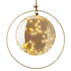 KAEMINGK Suspension lumineuse à piles 40 LED (D26 cm) Lune d’Hiver et blanc chaud Ambre Hot