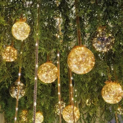KAEMINGK Suspension lumineuse à piles 30 LED (D14 cm) Boule de Noël ambrée Blanc chaud Ambre Clearance