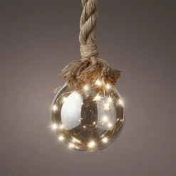 KAEMINGK Suspension lumineuse à piles 30 LED (D14 cm) Boule de Noël ambrée Blanc chaud Ambre Clearance