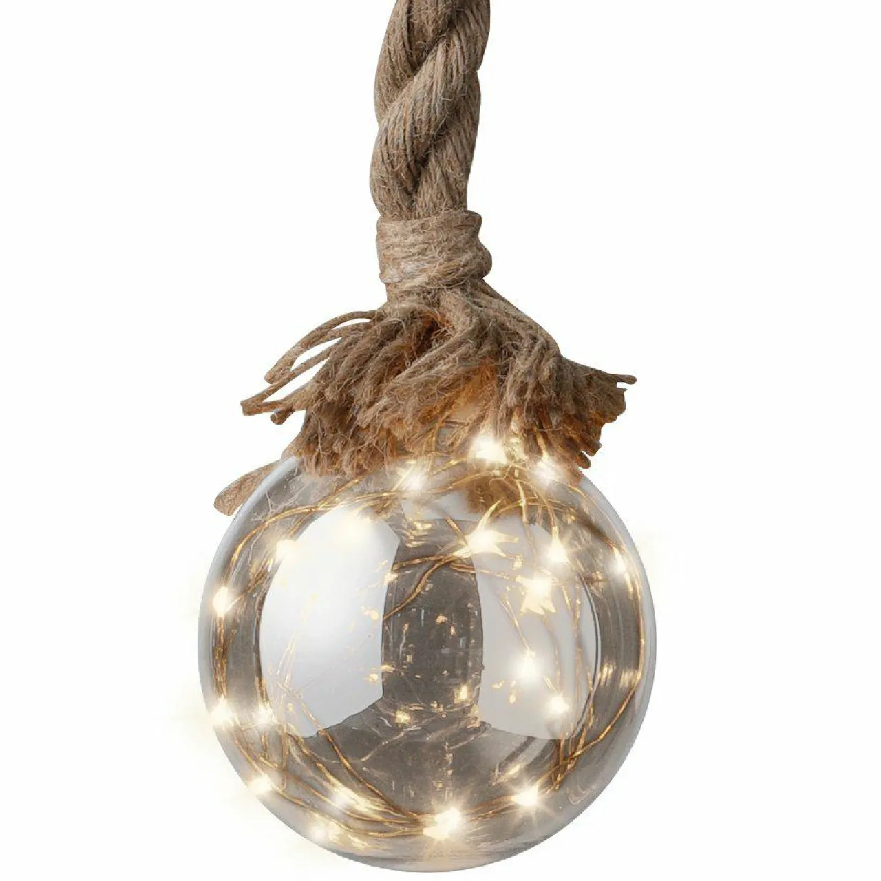 KAEMINGK Suspension lumineuse à piles 30 LED (D14 cm) Boule de Noël ambrée Blanc chaud Ambre Clearance