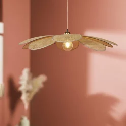 OSTARIA Suspension lumineuse pétale Bambou (D90 cm) Horizonte Naturel Beige Online