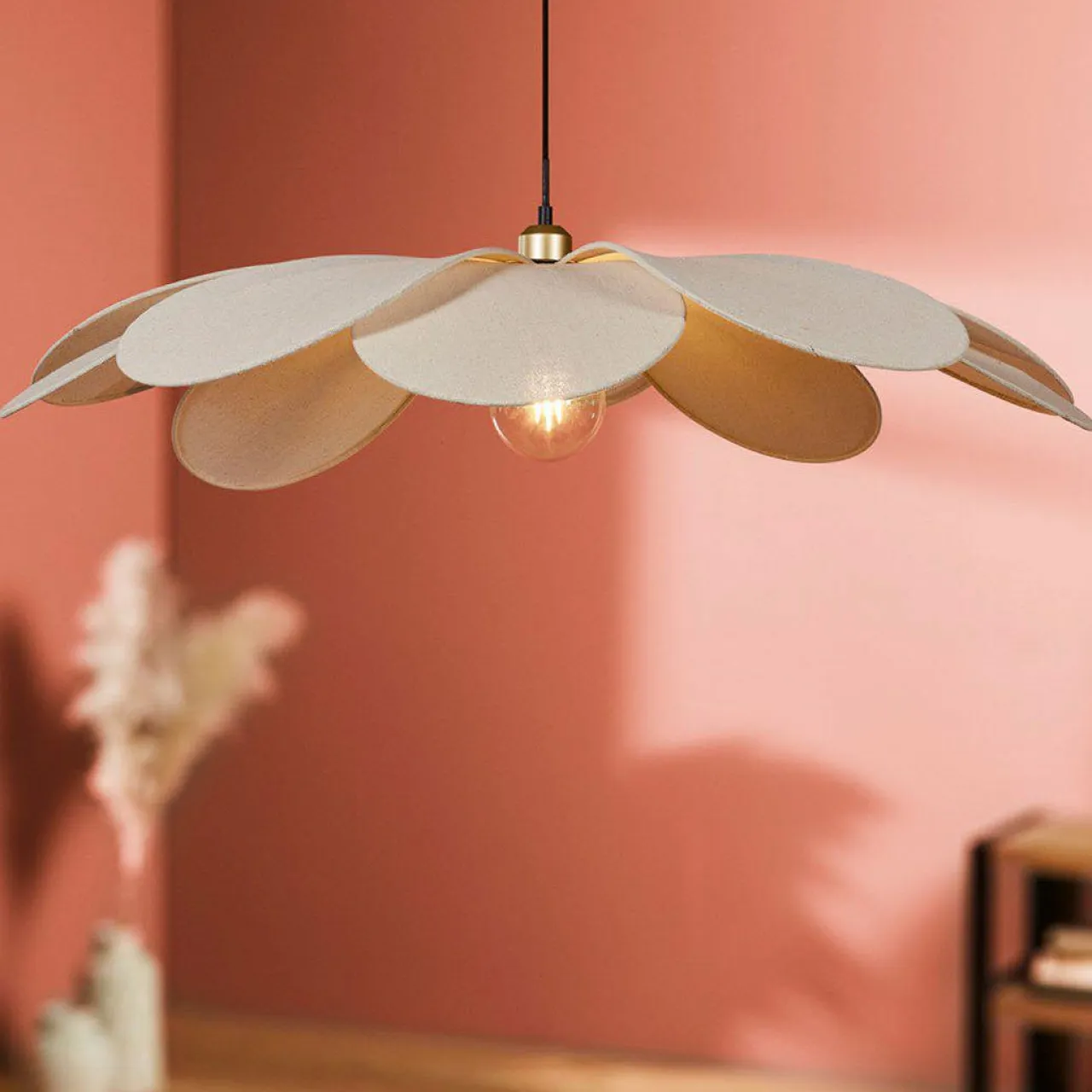 OSTARIA Suspension lumineuse pétale Lin (D90 cm) Horizonte Beige Hot
