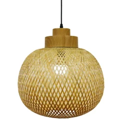 EMINZA Suspension lumineuse ronde en bambou (D40 cm) Kahala Naturel Clearance