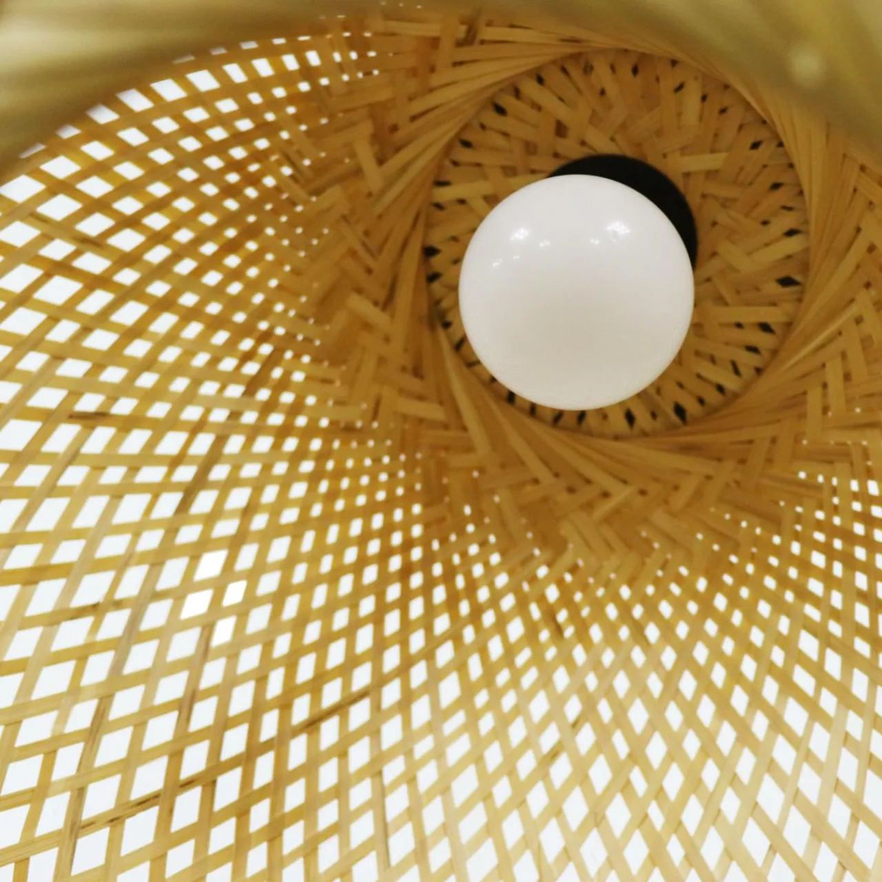 EMINZA Suspension lumineuse ronde en bambou (D40 cm) Kahala Naturel Clearance