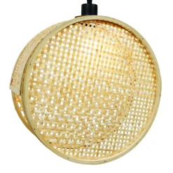EMINZA Suspension lumineuse ronde en bambou (D40 cm) Oraya Naturel Outlet