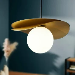 OSTARIA Suspension lumineuse ronde en métal (D22 cm) Nuba Or Sale