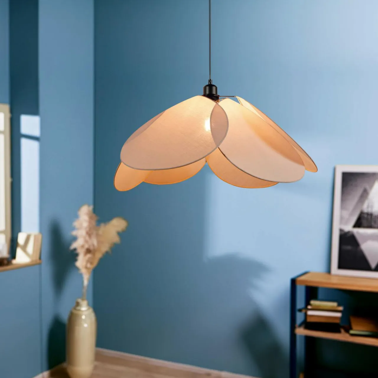 OSTARIA Suspension lumineuse tissu Pétale (D69 cm) Luminosa Taupe clair Online