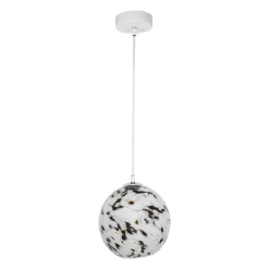 OSTARIA Suspension lumineuse verre et métal (D20 cm) Pepper Noire et he Blanc Online