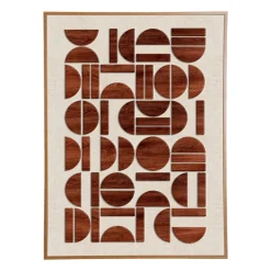 OSTARIA Tableau déco en bois (50 x 70 cm) Graphique Minorque Rétro Marron