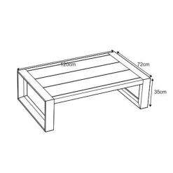 MOBELLIA Table basse de jardin rectangulaire en alumininum (120 x 72 cm) Elba Gris Anthracite Outlet