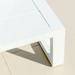 MOBELLIA Table basse de jardin rectangulaire en alumininum (120 x 72 cm) Elba Blanc Outlet