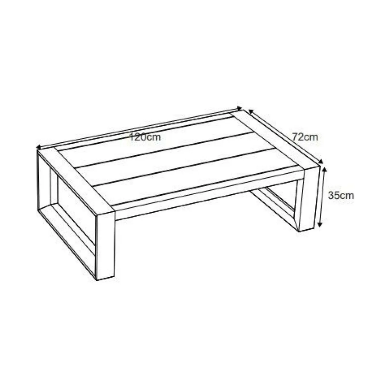 MOBELLIA Table basse de jardin rectangulaire en alumininum (120 x 72 cm) Elba Blanc Outlet