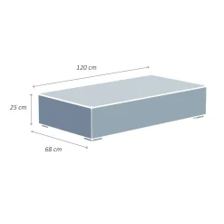 MOBELLIA Table basse de jardin rectangulaire en résine tressée Palma Blanc New
