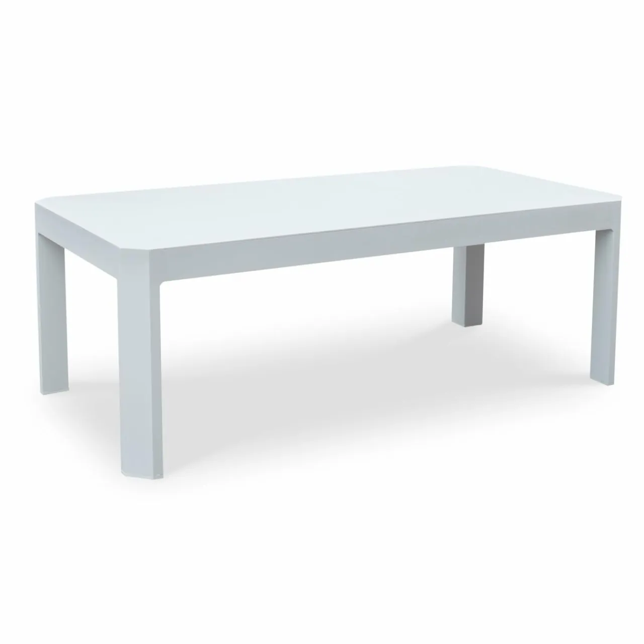 MOBELLIA Table basse de jardin rectangulaire en aluminium Ostara Blanc Outlet