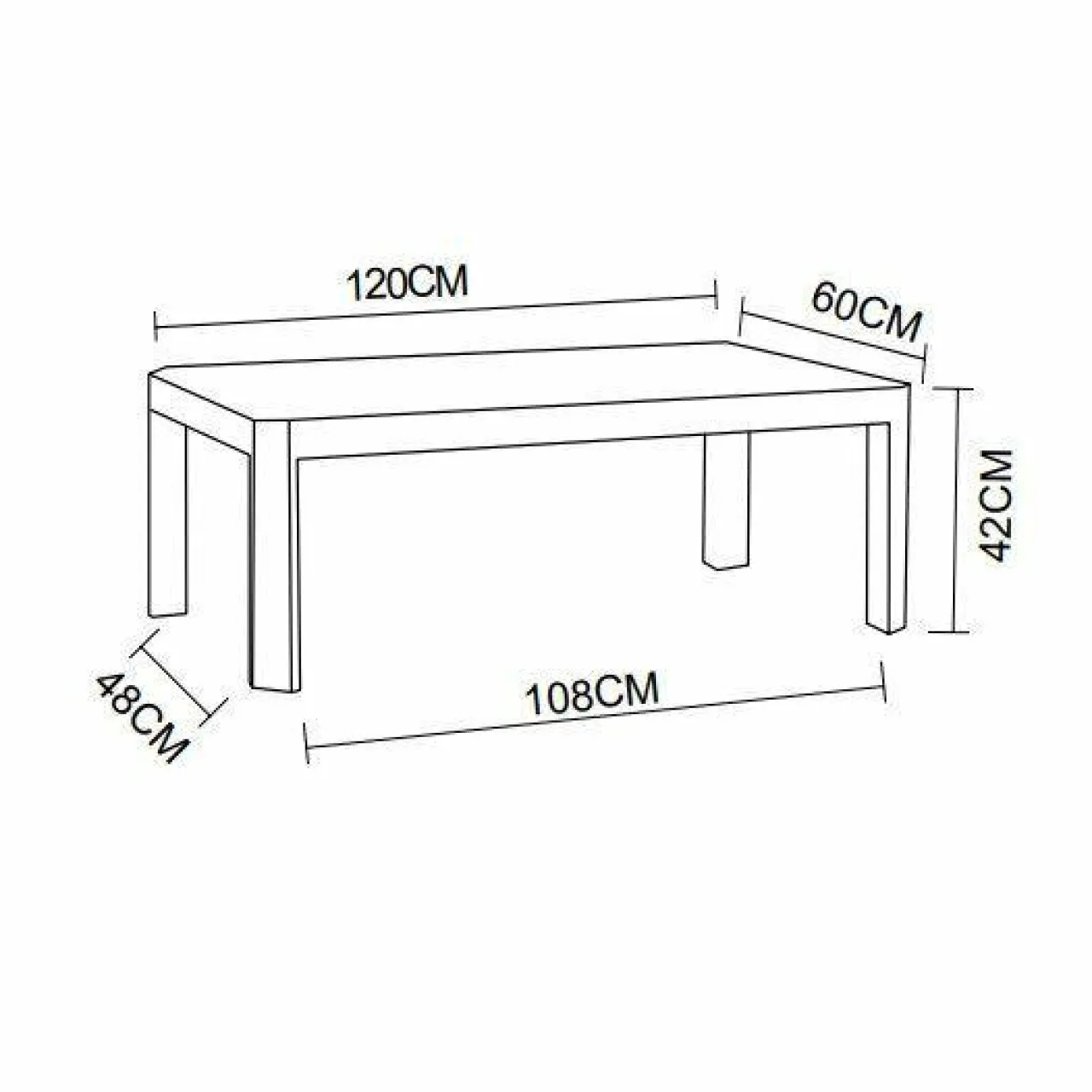 MOBELLIA Table basse de jardin rectangulaire en aluminium Ostara Blanc Outlet