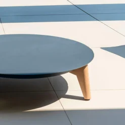 MOBELLIA Table basse de jardin ronde (D68 cm) Monte Carlo Gris Anthracite Best