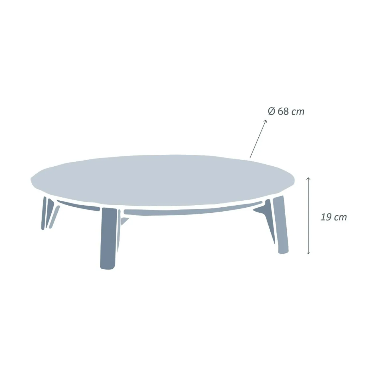 MOBELLIA Table basse de jardin ronde (D68 cm) Monte Carlo Gris Anthracite Best