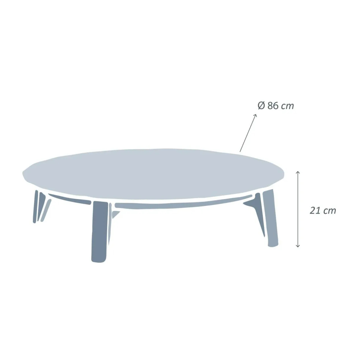 MOBELLIA Table basse de jardin ronde (D86 cm) Monte Carlo Gris Anthracite Hot