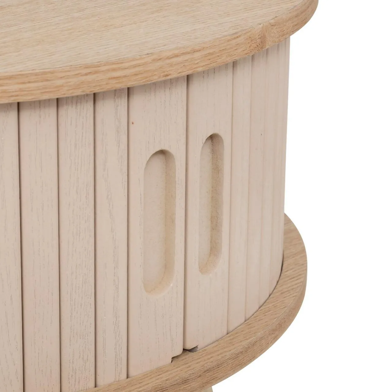 Atmosphera, cru017dateur d'intu017drieur Table basse ronde en bois (H40 cm) Nysos Crème Beige Best