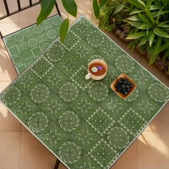 EMINZA Table bistrot carrée fixe en mosaïque (58 x 58 cm) Aveiro Gris et olive Vert Discount