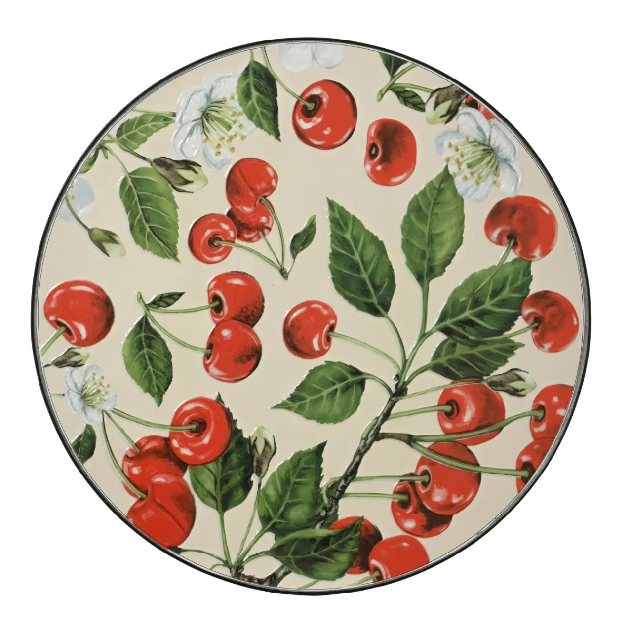 EMINZA Table bistrot ronde pliable en faïence (D58 cm) Munich Rouge Best
