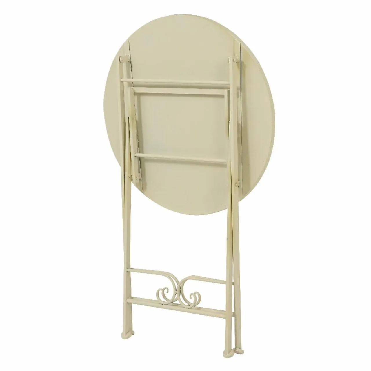 #N/A Table bistrot ronde pliable en mosaïque (D58 cm) Genève Crème Beige Hot