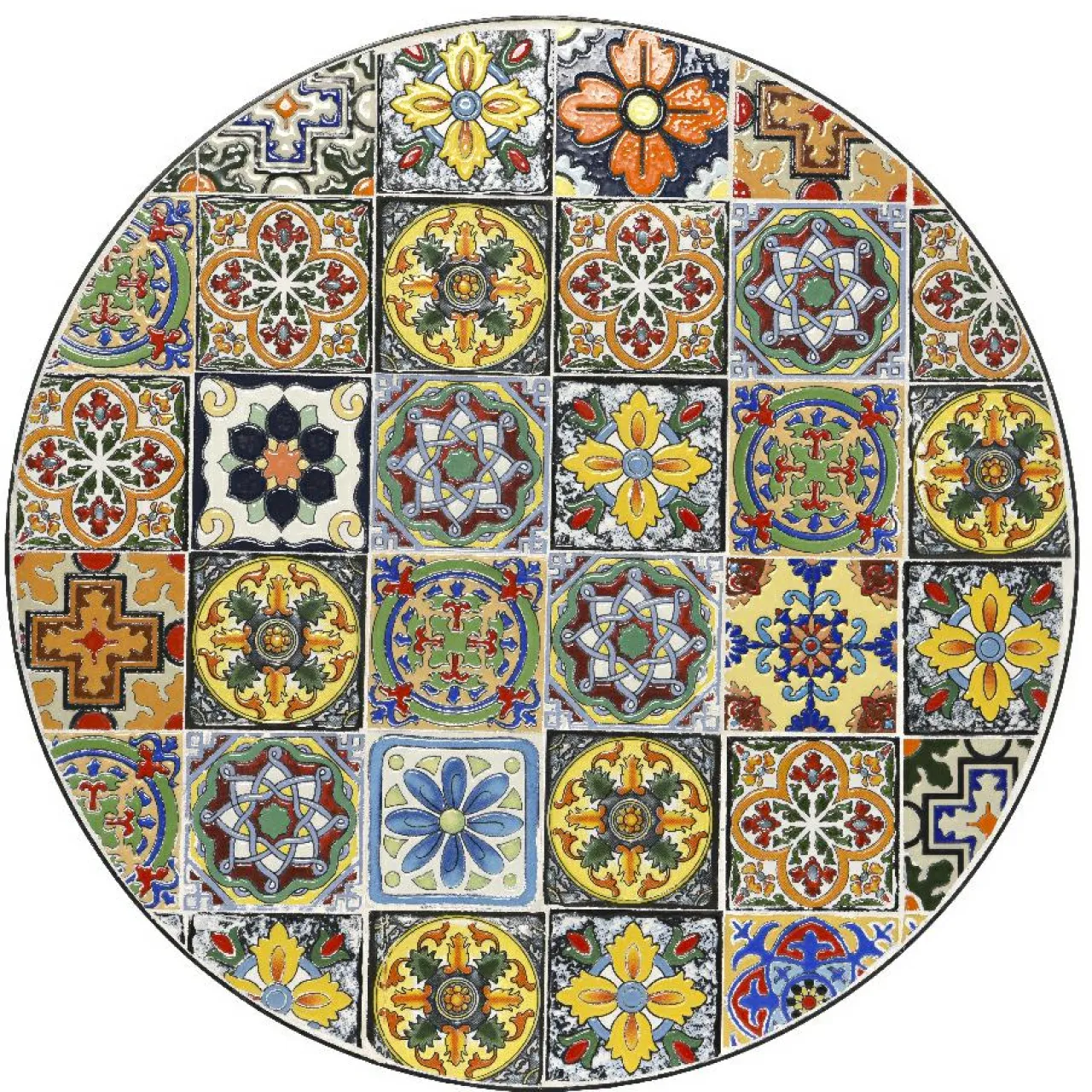 #N/A Table bistrot ronde pliable en mosaïque (D60 cm) Braga Multicolore Best