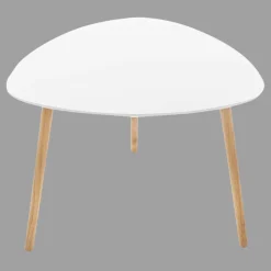 ATMOSPHERA Table à café en bois (H45 cm) Mileo Polygone he Blanc Outlet