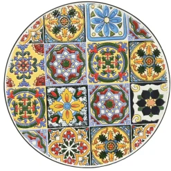 EMINZA Table d'appoint ronde en mosaïque (H46 x D39 cm) Braga Multicolore Discount