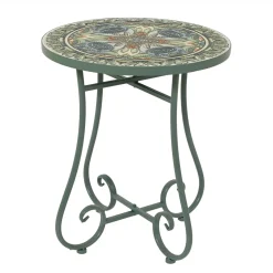 EMINZA Table d'appoint ronde en mosaïque (H46 x D39 cm) Cancùn Vert sauge Sale