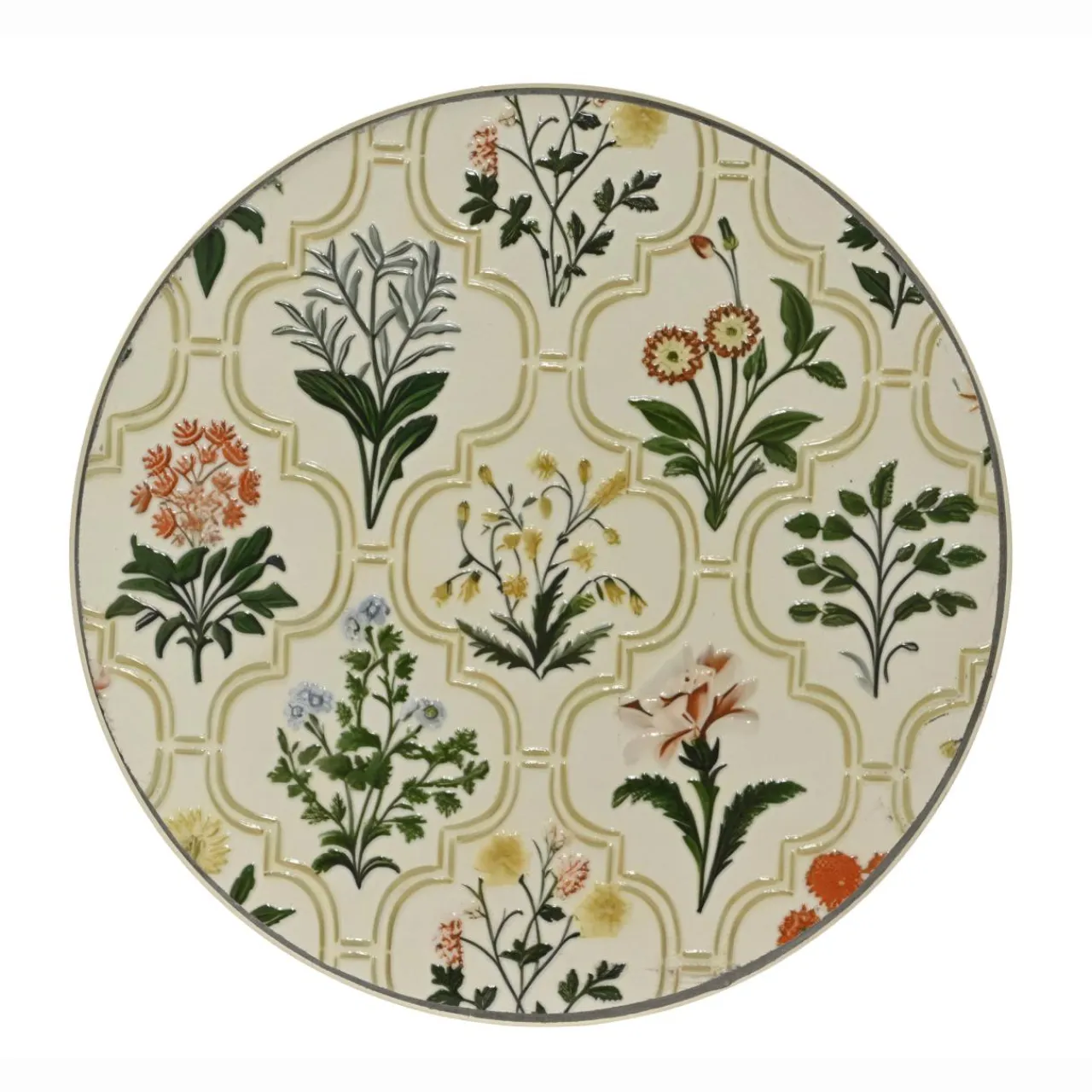 EMINZA Table d'appoint ronde en mosaïque (H46 x D39 cm) Coimbra Crème Beige Clearance