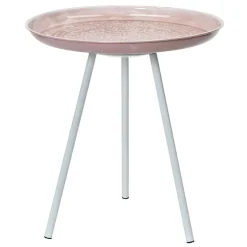 #N/A Table d'appoint ronde (H43 cm) Plateau émaillé pâle Rose Online