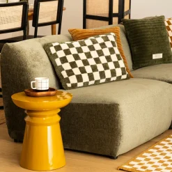 Atmosphera, cru017dateur d'intu017drieur Table d'appoint totem métal (H43 cm) Jaya Jaune moutarde Clearance