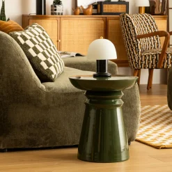 Atmosphera, cru017dateur d'intu017drieur Table d'appoint totem métal (H43 cm) Jaya e Vert Clearance