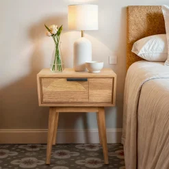 EMINZA Table de chevet (H58 cm) Hanoï Naturel Bois Best