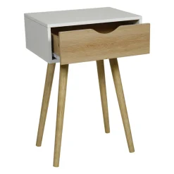 OSTARIA Table de chevet bois (H50 cm) Modern he Blanc