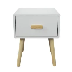 EMINZA Table de chevet enfant 1 tiroir bois (H44 cm) Livio Blanc Sale