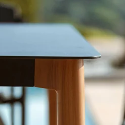 MOBELLIA Table de jardin carrée en aluminium 2 places (76 x 76 cm) Monte Carlo Gris Anthracite Outlet