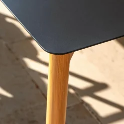 MOBELLIA Table de jardin carrée en aluminium 2 places (76 x 76 cm) Monte Carlo Gris Anthracite Outlet