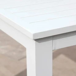MOBELLIA Table de jardin carrée en aluminium 4 places (89 x 89 cm) Murano Blanc Discount
